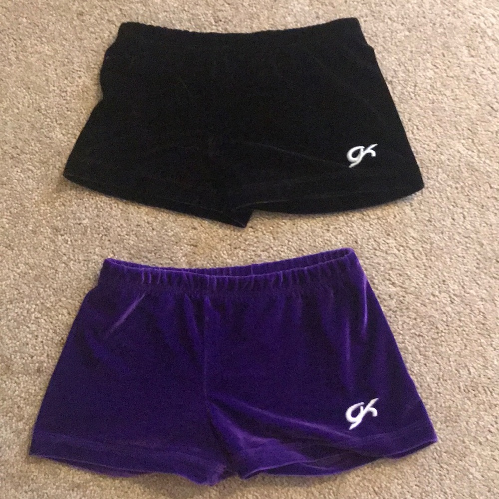 Two Gk shorts;Black and purple